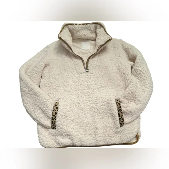 EUC Women’s Thread & Supply Pullover Sweater in Ivory Leopard Size Small. - Picture 3 of 9